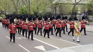 Bands and Troops arriving at Wellington Barracks Coronation Day [upl. by Burnett]