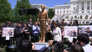 Tank Man statue unveiled at DC Tiananmen rally [upl. by Rangel]