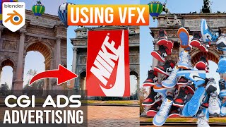 How To Create Nike Shoe CGI Ads Using VFX in Blender  Blender VFX Tutorial [upl. by Llejk]