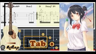 Guitar Tab  Kataware Doki Your Name OST Fingerstyle Tutorial Sheet Lesson Anp [upl. by Constantina336]