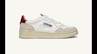 AUTRY MEDALIST LOW SNEAKERS IN LEATHER AND SUEDE COLOR WHITE RED AULM LS43 [upl. by Normac]