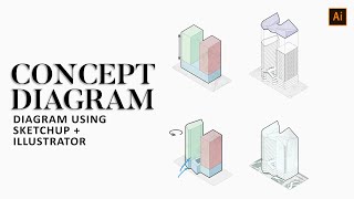 Concept Diagram in Architecture Illustrator tutorial for Architects [upl. by Nywrad375]