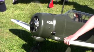 A OS 7 Cylinder radial engine mounted on Wirraway and Zero [upl. by Leidba]