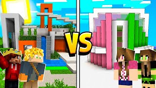 CASA DOS MENINOS VS CASA DAS MENINAS NO MINECRAFT [upl. by Mireielle466]