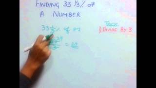 Trick 41 Finding 33 13 of a number [upl. by Ozan]