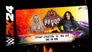 WWE2k24 Tiffany Stratton Vs Nia Jax [upl. by Notnel]