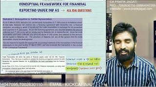 Conceptual Framework For Financial Reporting under Ind As  All ICAI Questions  CA Final [upl. by Heyer157]