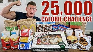 25000 CALORIE CHALLENGE  Epic Cheat Day  Man vs Food [upl. by Ynaiffit757]