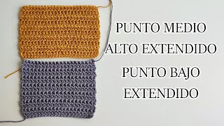 DOS PUNTOS DE CROCHET QUE NO TE PUEDES PERDER punto bajo extendido y punto medio alto extendido [upl. by Hennie]