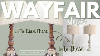 Wayfair Dupe  Thrifted Lamp Makeover [upl. by Blossom]