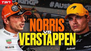 NORRIS amp VERSTAPPEN SOUND OFF POSTRACE  FORMULA 1 AUSTRIAN GRAND PRIX [upl. by Einahpit]