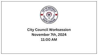 Hartsville City Council Worksession  November 7th 2024 [upl. by Annayad]