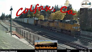 Colfax CA  UPRR Roseville Sub MP 1419  PTZ  SouthWest RailCams LIVE [upl. by Eecram]