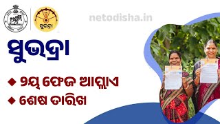 Subhadra Yojana Apply Last Date  Odisha Subhadra Yojana 2nd Phase Apply [upl. by Cameron]