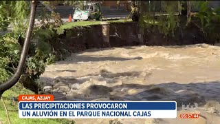 Un aluvión en el Parque Nacional Cajas deja serios daños materiales en viviendas [upl. by Yllah]