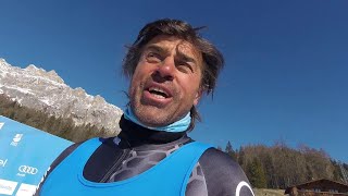 Kristian Ghedina testa la Vertigine nuova pista nera di Cortina [upl. by Aerol623]