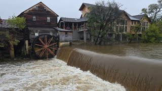 Heavy Rains in the Smokies  Dollywood Closed  Checking out Flooding in Pigeon Forge Tennessee [upl. by Subocaj]