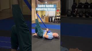 Supine banded Hamstring Stretch [upl. by Dlonyer809]