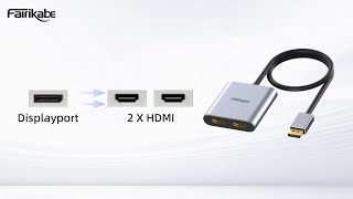 DisplayPort to Dual HDMI Splitter 4K Add 2 HDMI Monitors to DisplayPort PCLaptop for Windows Only [upl. by Isabea]