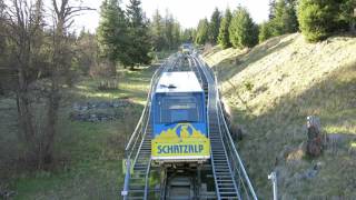 Standseilbahn 727001 Davos  Schatzalp Ausweiche  Funicular [upl. by Essenaj]