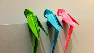 How to make Origami 3D Parrot  Best Origami Tutorial [upl. by Auqcinahs584]