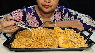 EATING MAGGI NOODLES EGGS AND CHILLI CHATKA KURKURE  ASMR EATING SHOW [upl. by Anaujahs]