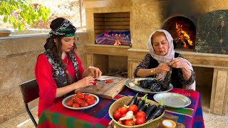 A Delicious Iranian Eggplant and Tomato Dish Cooked in the Village [upl. by Eanore]