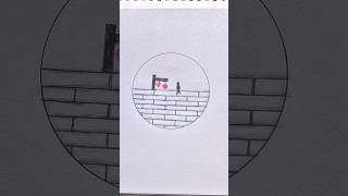 Circle Scenery Drawing drawing circledrawing art circleart howtodraw circlescenery drawing [upl. by Arrio553]