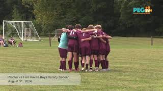 Proctor vs Fair Haven Boys Varsity Soccer  August 31 2024 [upl. by Ecinaj204]