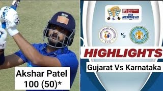 SMAT 2024  Karnataka vs Gujarat Match Highlights  SMAT 2024 today match highlights  Akshar patel [upl. by Auhs964]