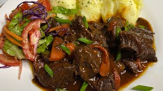 Stewed Beef Recipe Jamaican Style Beef Stew Tender Flavorful Easy [upl. by Newo]