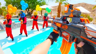 Nerf War Balloon Battle [upl. by Hoffman928]