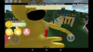 Apple Bloom plays ROBLOX escape the hungry Pikachu [upl. by Etnemelc]