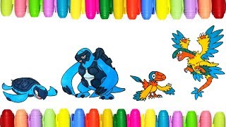 Pokemon coloring pages for kids  Tirtouga Carracosta Archen and Archeops [upl. by Anurag]