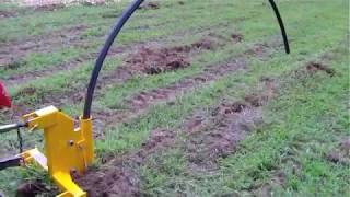 Implements Direct Single tine ripper with pipe laying attachment demo [upl. by Assiluy541]