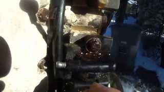 Johnson 90 hp outboard power pack boot crack open [upl. by Acined]