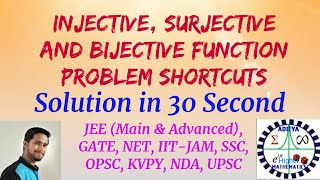 Injective Surjective and Bijective function problem Shortcut methods  JEE Mains maths tricks [upl. by Nnek]