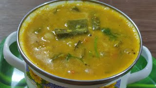 Vendakkai Sambar Recipe  Sambar Recipe In Tamil  Ladies Finger Sambar [upl. by Oijimer]