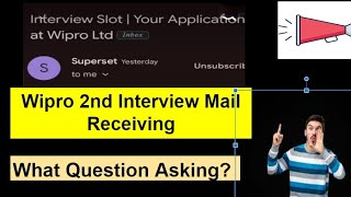 72 Wipro Wipro 2nd Round  Interview Questions Discussed  Wipro Next process [upl. by Abbott]