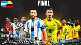 ARGENTINA 🇦🇷 vs 🇨🇴 COLOMBIA 2024 FINAL The fierce battle between  copa america  conmebol [upl. by Siuqcram]