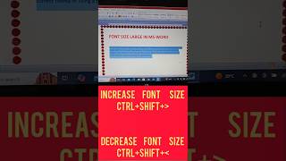 Msword में increase font size amp Decrease size trending videoviral msword education [upl. by Areht]