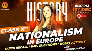 Nationalism In Europe History Class 10 SST  Social Science NCERT Live Board Exam with Reema Maam [upl. by Giefer]