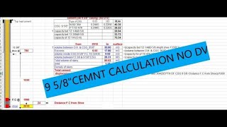 حسابات التسميت بطانة 58 9 quot CEMENT CALCULATION without DV [upl. by Rebmat]