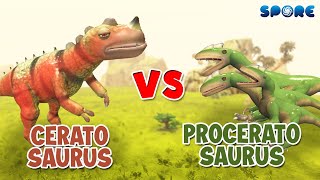 Ceratosaurus vs Proceratosaurus  Dino Faceoff S4E6  SPORE [upl. by Ecneps]