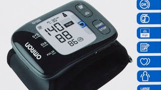 Omron Hem 6232T Wrist Blood Pressure Monitor Black Battery Powered [upl. by Hnilym]