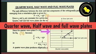 Quarter wave half wave and full wave plates [upl. by Anneliese22]