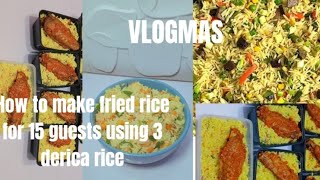 VLOGMASHOW TO MAKE CHRISTMAS FRIED RICE FOR 15 PEOPLE USING 3 DERICA OF RICEcmchildabaciacademy24 [upl. by Aidole]