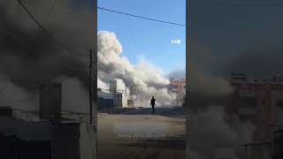 Israeli planes bomb Al Nasira tower in Nuseirat refugee camp [upl. by Adaran]