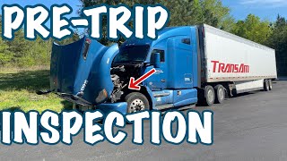 CDL CLASS A PRETRIP INSPECTION TRACTOR TRAILER TRANSAM TRUCKING [upl. by Enahc]