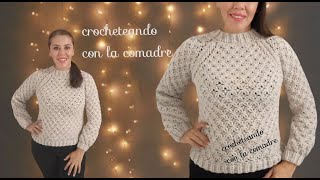 ⭐⭐⭐COMO TEJER SUETER A CROCHET PUNTO ESTRELLAS EN RELIVE PARTE3 [upl. by Hsatan]